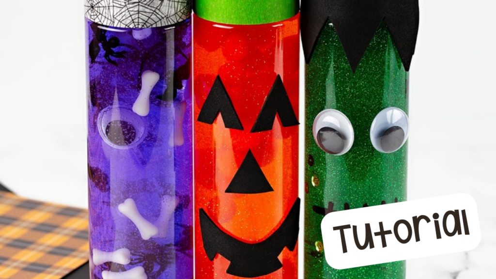 Create Halloween sensory bottles with me for my preschool, pre-k, and kindergarten students.