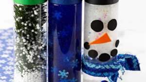 Create winter sensory bottles with me for my preschool, pre-k, and kindergarten students.