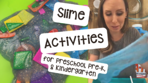 Slime activities I do with my preschool, pre-k, and kindergarten students.