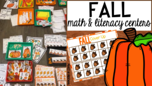 Check out the fall math and literacy unit designed for preschool, pre-k, and kindergarten students