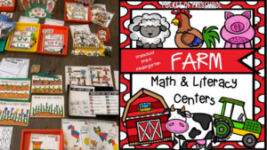 Check out the farm math and literacy unit designed for preschool, pre-k, and kindergarten students