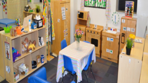 See how I set up my home living dramatic play area for my preschool, pre-k, and kindergarten students.