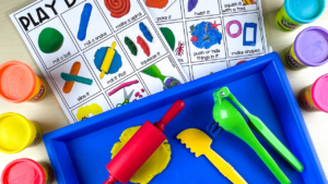 Play dough routine printables designed for use in a preschool, pre-k, or kindergarten room.