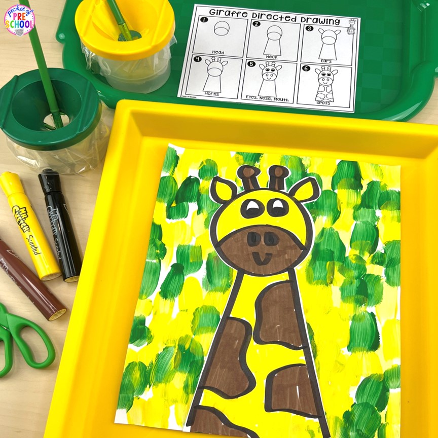 Giraffe  Art drawings for kids, Elementary art, Preschool art