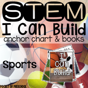 STEM challenges with a sports theme for preschool, pre-k, and kindergarten students.