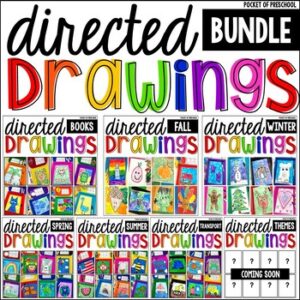 Practice following directions and fine motor skills with directed drawings designed for preschool, pre-k, and kindergarten students.