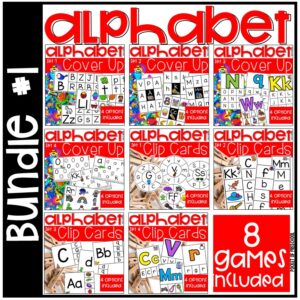 Alphabet Activities Bundle - Alphabet Clip Cards and Alphabet Cover Up for preschool, pre-k, and kindergarten