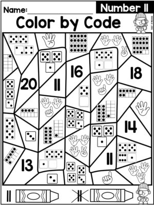 Number Color by Code Worksheets - Number Recognition Practice Pages are a fun way to practice number recognition and number formation.