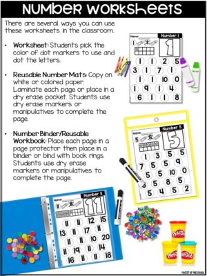Learn numbers using these FUN number dot-it worksheets! It's a fun way to practice number recognition.