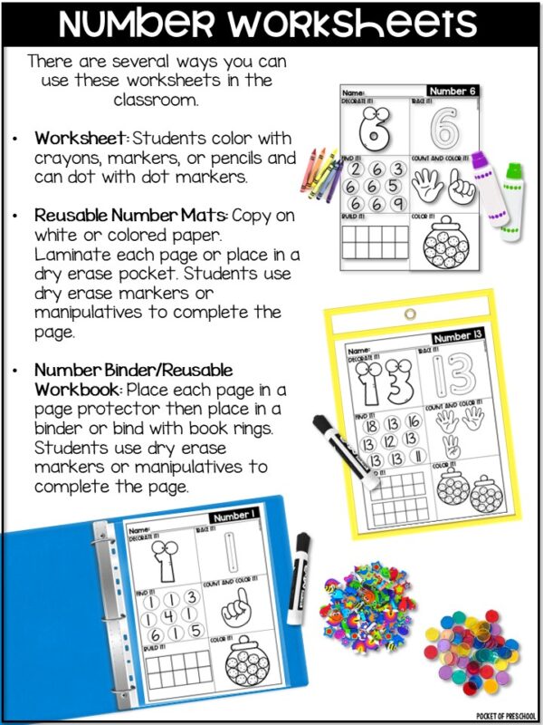 Number Worksheets Number Recognition and Tracing Practice Pages are a fun way to practice number recognition and number tracing (aka handwriting).