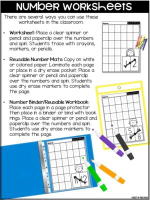 Numbers Spin and Trace Worksheets - Number Recognition & Tracing Practice Pages are a fun way to practice number recognition and number formation.