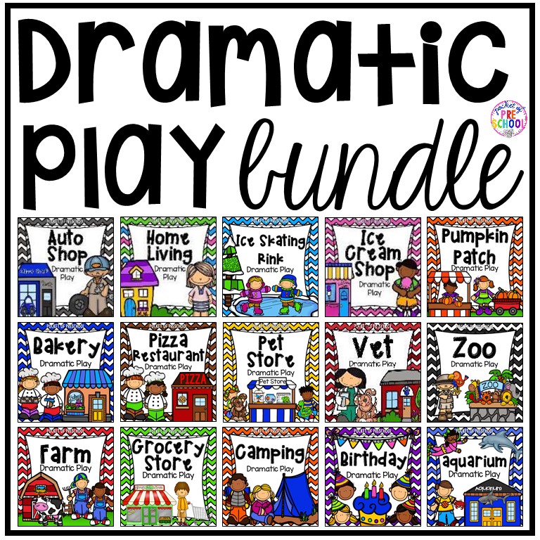 Create a dramatic play area to engage your preschool, pre-k, or kindergarten students in learning and play.