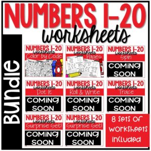 Get over 100 worksheets to practice the numbers 1-20 with your preschool, pre-k, and kindergarten students