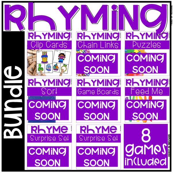 Rhyming Activities Bundle for Preschool, Pre-K, and Kindergarten