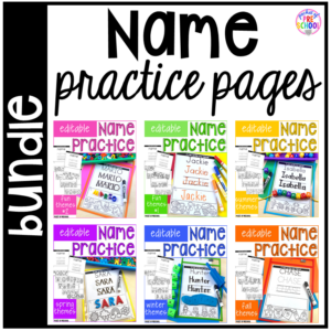 Editable Name Practice Pages for preschool, pre-k, and kindergarten to learn how to write their name