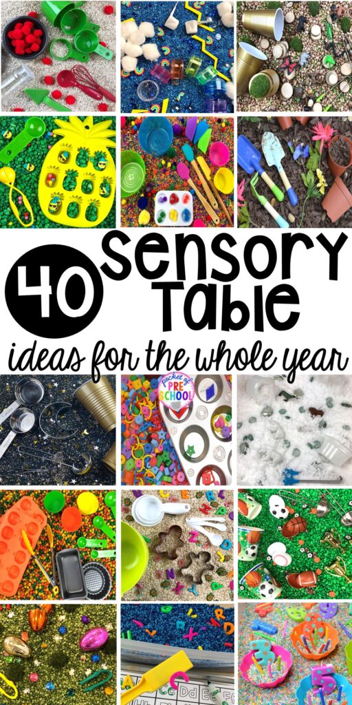 40 Sensory bin ideas for the whole year! #sensorybin #sensorytable #sensory #sesoryplay #preschool #prek #kindergarten