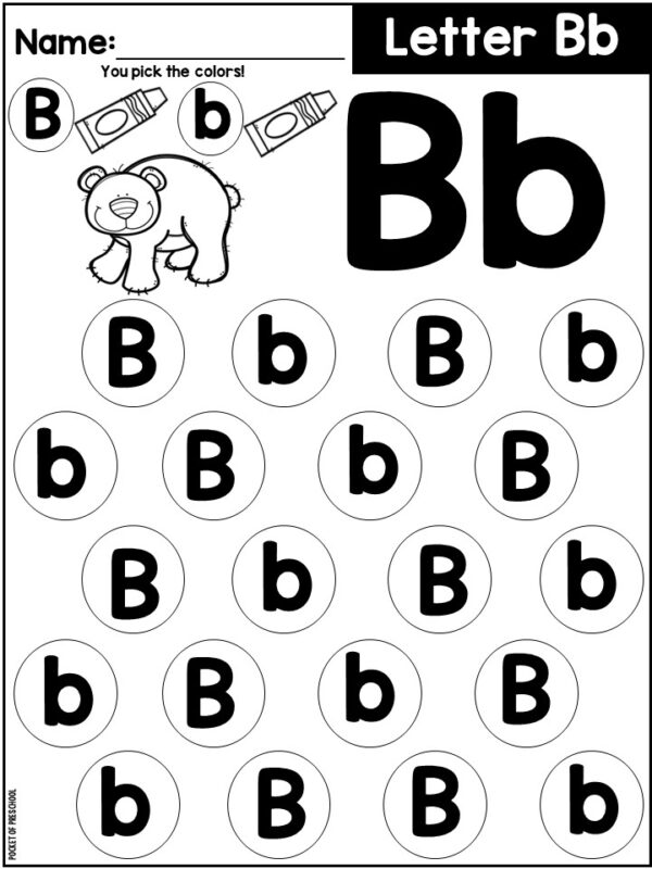 Alphabet Letter Dot It Worksheets to practice letter recognition with preschool, pre-k, or kindergarten students.