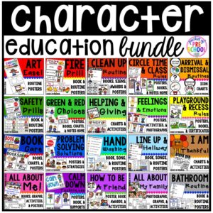 Social Skills and character Education Bundle for preschool, pre-k, and kindergarten students to learn the rules and how to interact in the classroom