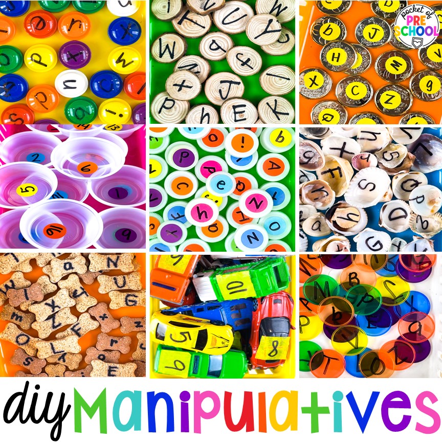 DIY letter and number manipulatives that are easy on the budget and a huge hit in the preschool, pre-k, or kindergarten classroom!