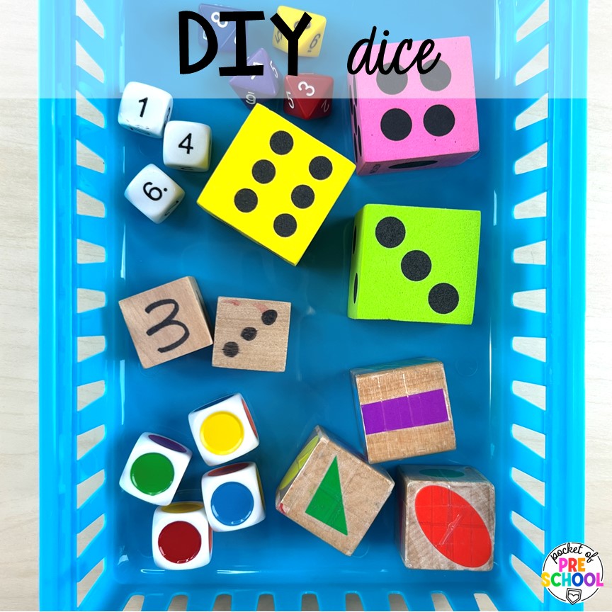 DIY dice for the classroom. DIY letter and number manipulatives that are easy on the budget and a huge hit in the preschool, pre-k, or kindergarten classroom!