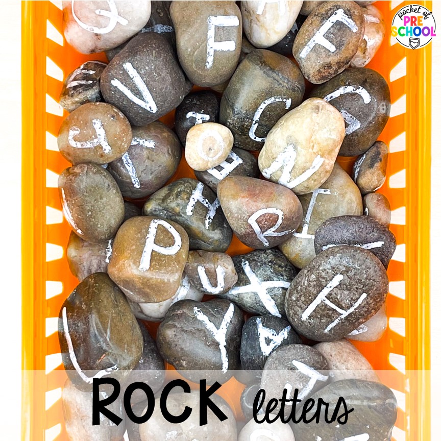 DIY Rock letters! DIY letter and number manipulatives that are easy on the budget and a huge hit in the preschool, pre-k, or kindergarten classroom!