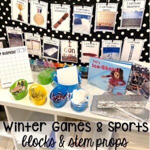 Set up your stem and block area with these winter games or sports themed props for preschool, pre-k, and kindergarten students.