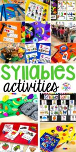 15 syllable activities and centers for preschool, pre-k, and kindergarten students.