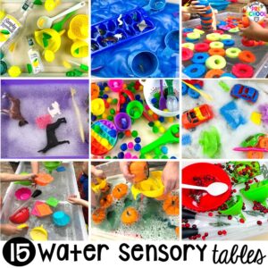 15 Water sensory tables that teach math, science, and more. Perfect for a preschool, pre-k, or kindergarten classroom!