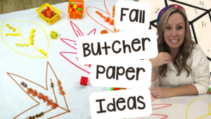 Fall butcher paper ideas for math, literacy, and more for your preschool, pre-k, and kindergarten students.