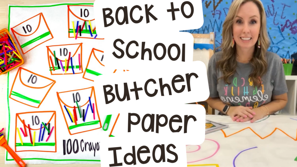 10 ideas for back to school butcher paper activities for preschool, pre-k, and kindergarten students.
