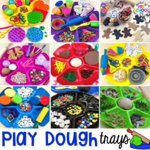 Play dough trays for all seasons, holidays, and tons of themes for your preschool, pre-k, and kindergarten classrooms.