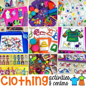 Ideas for a clothing-theme in your preschool, pre-k, and kindergarten room