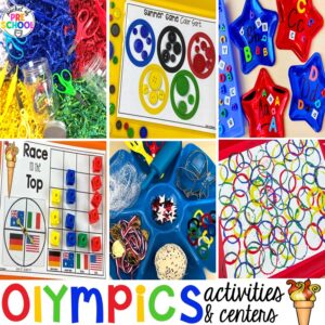 Olympics-themed activities and centers for preschool, pre-k, and kindergarten students