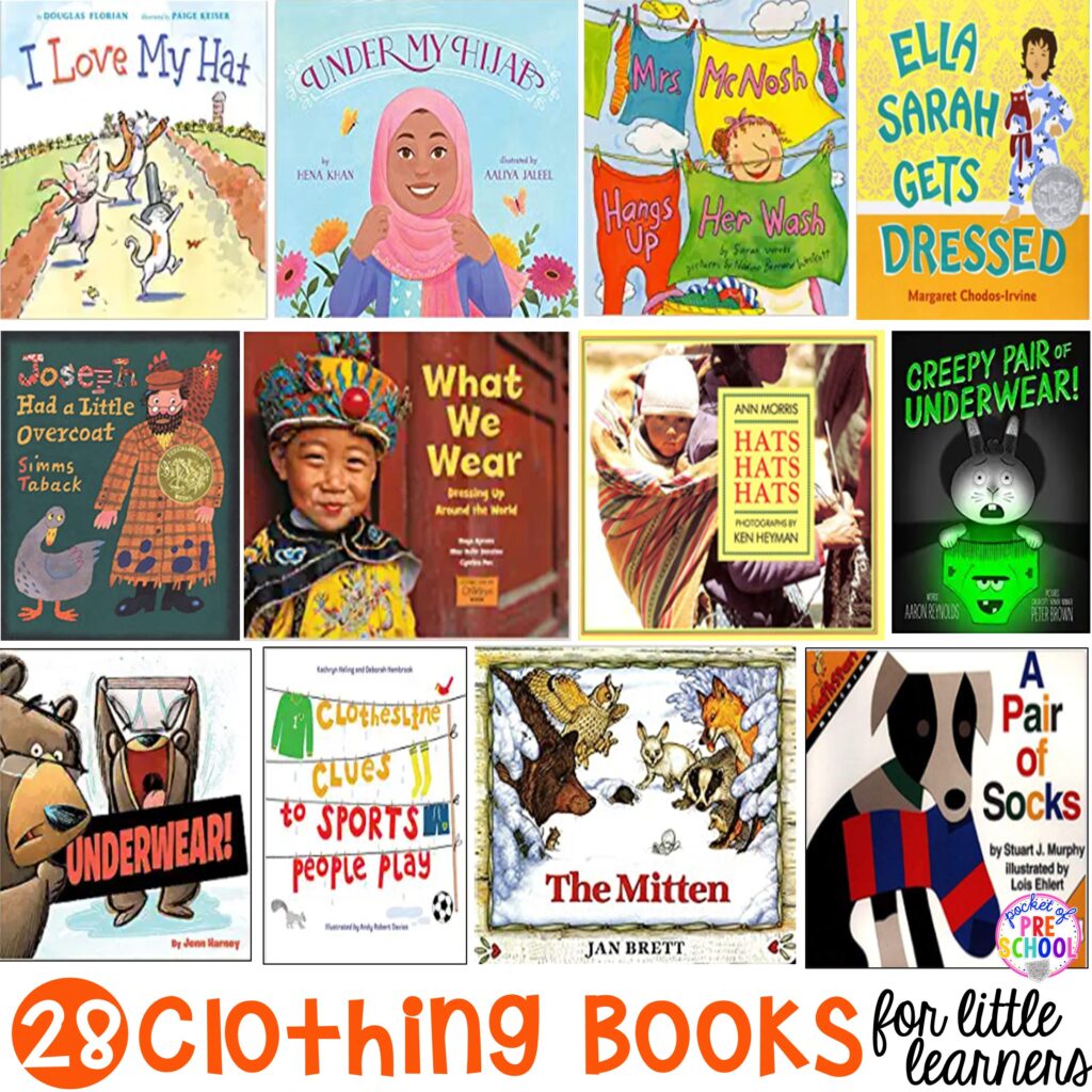 28 clothing books perfect for preschool, pre-k, and kindergarten students to learn and explore