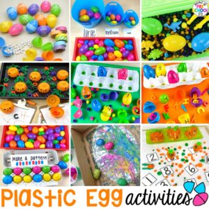 Use plastic eggs all year long with these ideas for preschool, pre-k, and kindergarten students.