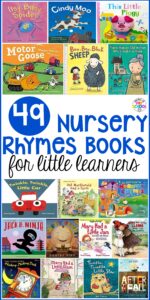 49 Nursery Rhyme Books to teach a theme to your preschool, pre-k, and kindergarten students.