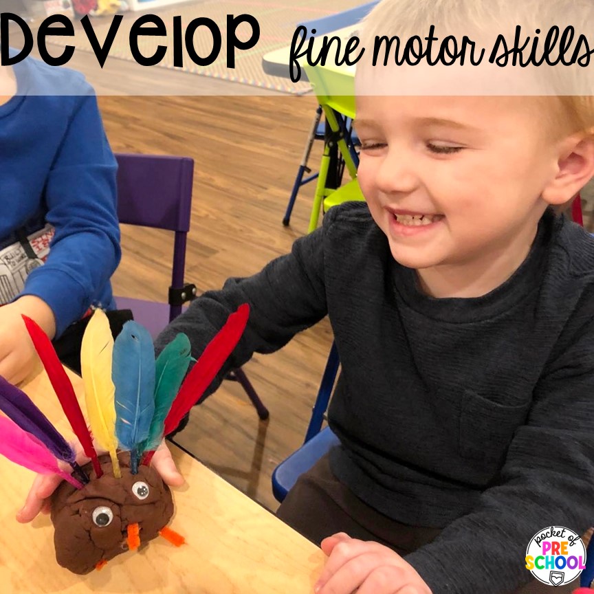 Students can develop fine motor skills while creating with play dough. Read on to find out the how and why to use play dough trays in the preschool, pre-k, and kindergarten classroom.