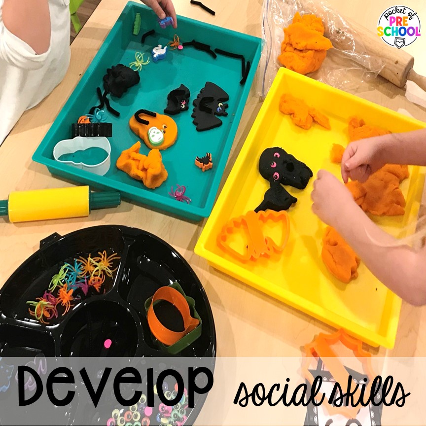 Students can develop social skills while using play dough trays in the preschool, pre-k, or kindergarten classroom. Read about the benefits and how to use play dough trays in the preschool, pre-k, and kindergarten classroom.