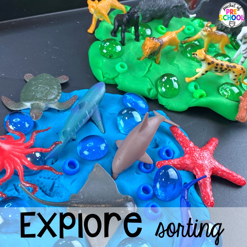 Practice sorting with a fun play dough activity. Read on to find out the how and why to use play dough trays in the preschool, pre-k, and kindergarten classroom.