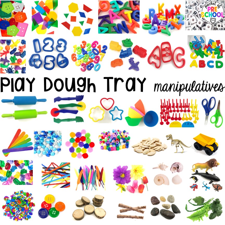 My favorite play dough tray manipulatives for little learners. Read about the benefits and how to use play dough trays in the preschool, pre-k, and kindergarten classroom.