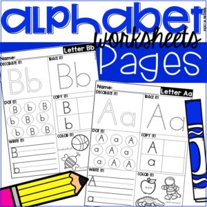 Alphabet Worksheets Letter Recognition & Tracing Practice Pages are a fun way to practice letter recognition and letter tracing (aka handwriting).