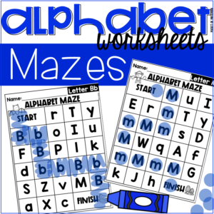 Alphabet Maze Worksheets - Letter Recognition Practice Pages are a fun way to practice letter recognition.