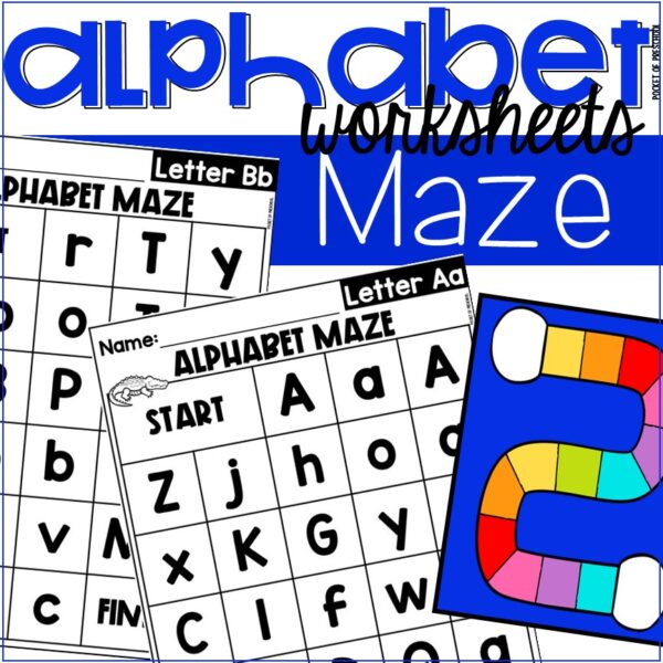 Alphabet Maze Worksheets - Letter Recognition Practice Pages