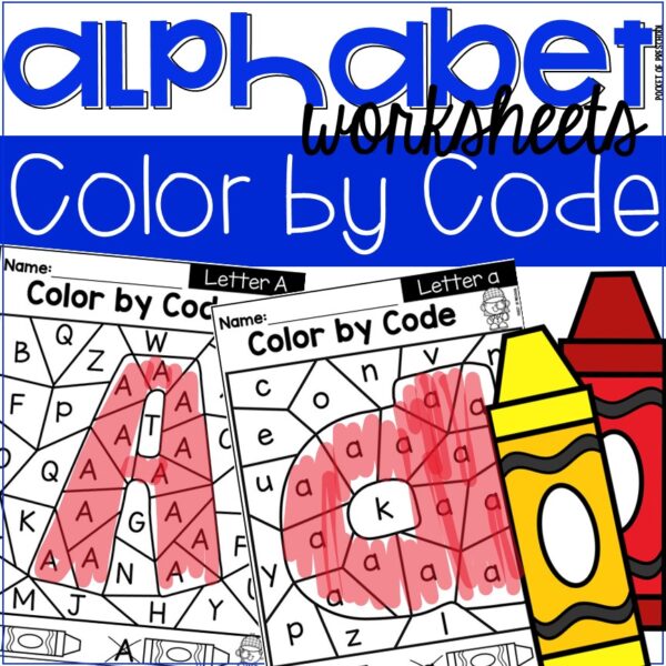 Alphabet Color by Code Worksheets - Letter Recognition Practice Pages are a fun way to practice letter recognition and letter formation.