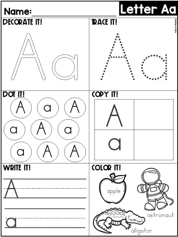 Alphabet Worksheets Letter Recognition & Tracing Practice Pages are a fun way to practice letter recognition and letter tracing (aka handwriting).