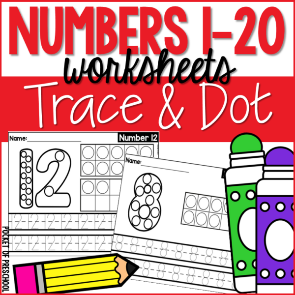 Numbers 1-20 Dot & Trace Worksheets