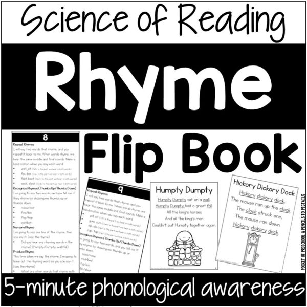 Rhyme Flip Book for Phonological Awareness - Science of Reading