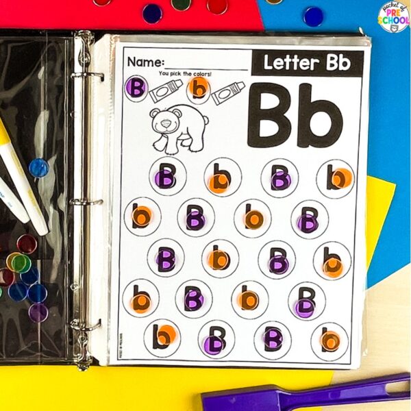 Alphabet Letter Dot It Worksheets to practice letter recognition with preschool, pre-k, or kindergarten students.