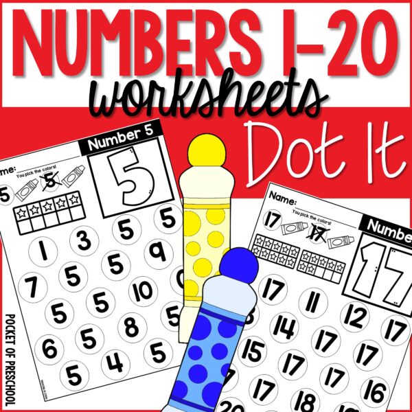 Numbers 1-20 Dot It Worksheets