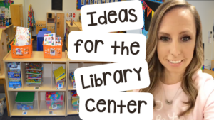 Get ideas for the library center in your preschool, pre-k, or kindergarten room.